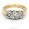 1/2cttw Triple Round Flower Cluster Ring in 14k Yellow Gold - Thumbnail 1