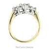 1/2cttw Triple Round Flower Cluster Ring in 14k Yellow Gold - Thumbnail 2