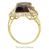 Emerald Cut Ametrine Ring with Diamond and White Topaz Accents in 10k Yellow Gold - Thumbnail 2