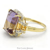 Emerald Cut Ametrine Ring with Diamond and White Topaz Accents in 10k Yellow Gold - Thumbnail 3