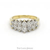 1cttw Double Row Diamond Cluster Band in 14k Yellow Gold - Thumbnail 1