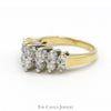 1cttw Double Row Diamond Cluster Band in 14k Yellow Gold - Thumbnail 3