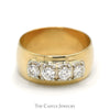 4 Round Diamond Band in 14k Yellow Gold 10mm Wide Band - Thumbnail 1