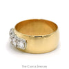 4 Round Diamond Band in 14k Yellow Gold 10mm Wide Band - Thumbnail 3