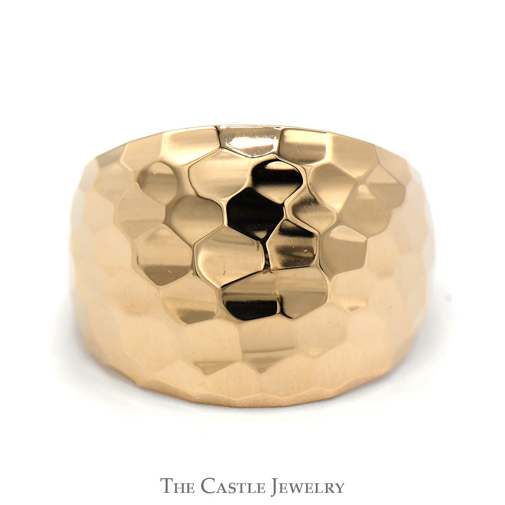 Hammered Dome Style Ring in 14k Rose Gold