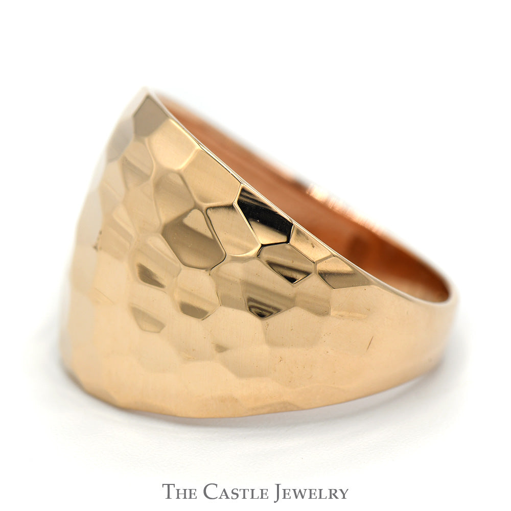 Hammered Dome Style Ring in 14k Rose Gold