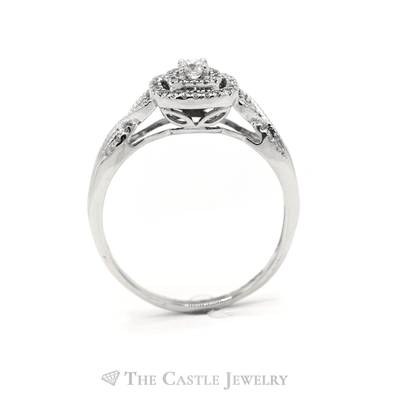 .50CTTW Round Diamond Engagement Ring in 10KT White Gold