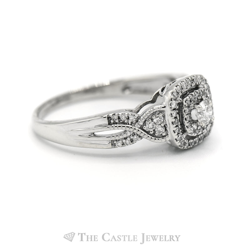 .50CTTW Round Diamond Engagement Ring in 10KT White Gold
