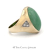 Oval Cabochon Jade Ring with Diamond Accents in 14k Yellow Gold - Thumbnail 3