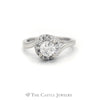 .75CTTW Round Diamond Bridal Ring with Twisted Diamond Halo in 14KT White Gold - Thumbnail 1
