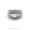 2cttw Three Stone Diamond Engagement Ring with Matching Diamond Insert in 14k White Gold - Thumbnail 1