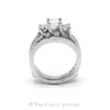 2cttw Three Stone Diamond Engagement Ring with Matching Diamond Insert in 14k White Gold - Thumbnail 4