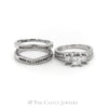 2cttw Three Stone Diamond Engagement Ring with Matching Diamond Insert in 14k White Gold - Thumbnail 2