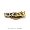 Stunning Triple Black Onyx and Brushed Gold Freeform Pendant in 14KT Yellow Gold - Thumbnail 2