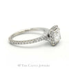 1.5cttw Cushion Cut Diamond Engagement Ring with Diamond Halo and Accents in 18k White Gold - Thumbnail 3