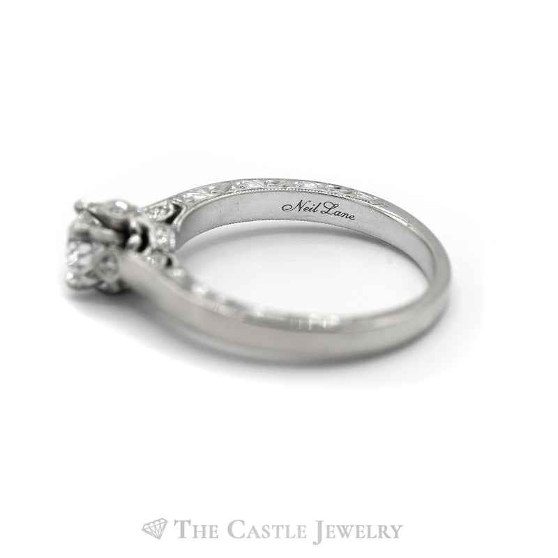 Neil Lane Diamond Solitaire with Diamond Accents Bridal Ring in 14KT White Gold