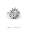 .25CTTW Round Diamond Antique Flower Designed Ring in 14KT White Gold - Thumbnail 1