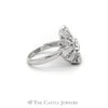 .25CTTW Round Diamond Antique Flower Designed Ring in 14KT White Gold - Thumbnail 3