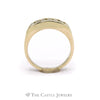 .50CTTW Men's Wedding Band with Brushed and Polished 14KT Yellow Gold Mounting - Thumbnail 2