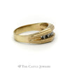 .50CTTW Men's Wedding Band with Brushed and Polished 14KT Yellow Gold Mounting - Thumbnail 3