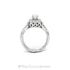 Round Diamond Bridal Set with Diamond Halo and Soldered Twisted Matching Band in 14k White Gold - Thumbnail 2