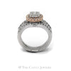 Oval Shaped Diamond Cluster Bridal Set with Diamond Halo and Accents in 14k Two-Tone Gold - Thumbnail 2
