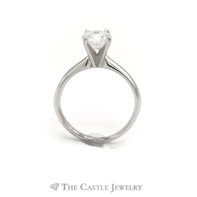 1ct SI2, H Round Diamond Solitaire Engagement Ring in Platinum