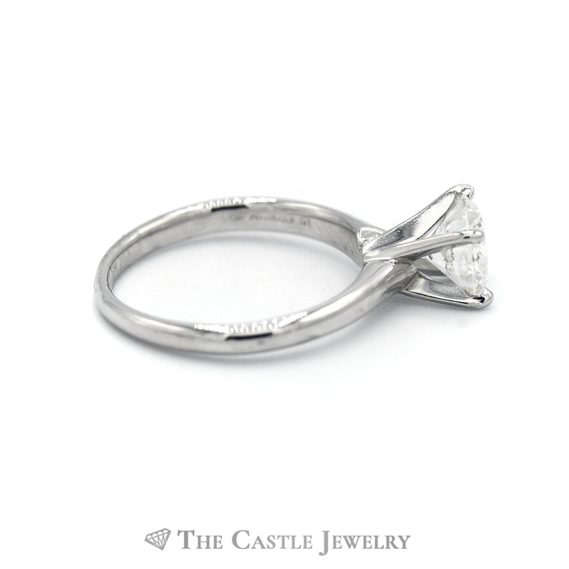 1ct SI2, H Round Diamond Solitaire Engagement Ring in Platinum