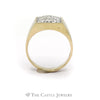 .15CTTW Diamond Cluster Ring with Square Mounting and Brushed Sides in 10KT Yellow Gold - Thumbnail 2