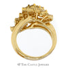 2cttw VS2 Diamond Waterfall Cluster Ring in 14k Yellow Gold Split Shank Bypass Mounting - Thumbnail 2