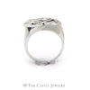 .55CTTW Round Diamond Vintage Style Ring in 14KT White Gold - Thumbnail 2