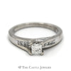 Princess Cut Diamond Engagement Ring with Channel Set Diamond Accentes in 14k White Gold Bridged Mounting - Thumbnail 1