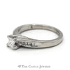 Princess Cut Diamond Engagement Ring with Channel Set Diamond Accentes in 14k White Gold Bridged Mounting - Thumbnail 3