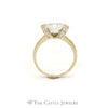 Round Cubic Zirconia Ring with Vertical and Horizontal CZ Accents in 14KT Yellow Gold - Thumbnail 2