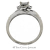 Invisiset Princess Cut Diamond Cluster Bridal Set with Round Diamond Accents and Matching Diamond Band in 10k White Gold - Thumbnail 2