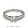 Round Diamond Solitaire Engagement Ring in Platinum Cathedral Setting - Thumbnail 1