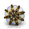 Opal and Sapphire Cluster Cocktail Ring in 12k Yellow Gold - Thumbnail 1