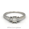 1/2cttw Princess Cut Three Stone Diamond Engagement Ring in 14k White Gold - Thumbnail 1