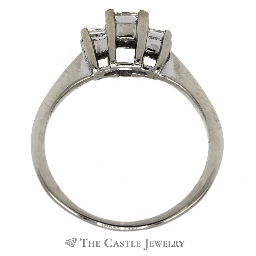 1/2cttw Princess Cut Three Stone Diamond Engagement Ring in 14k White Gold