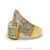 Zig Zig Diamond Cluster Band in 10k Yellow Gold - Thumbnail 3