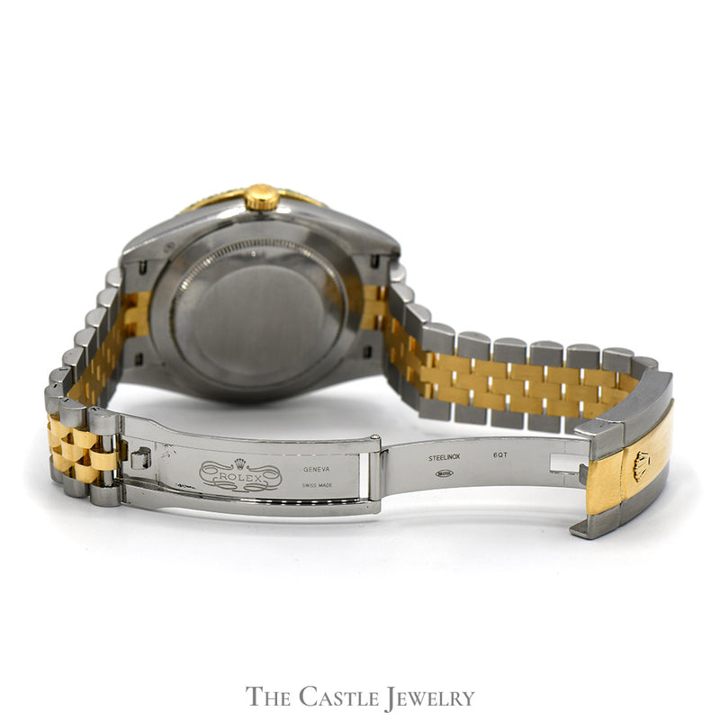 Rolex Datejust 126333 Quickset Diamond Bezel and Roman Numeral Dial in 18k Yellow Gold and Stainless Steel