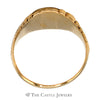 Oval Shaped Signet Ring with Scrolling Leaf Designed Sides in 10k Yellow Gold - Thumbnail 2