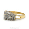 1/2cttw 3 Row Diamond Cluster Band in 10k Yellow Gold - Thumbnail 3