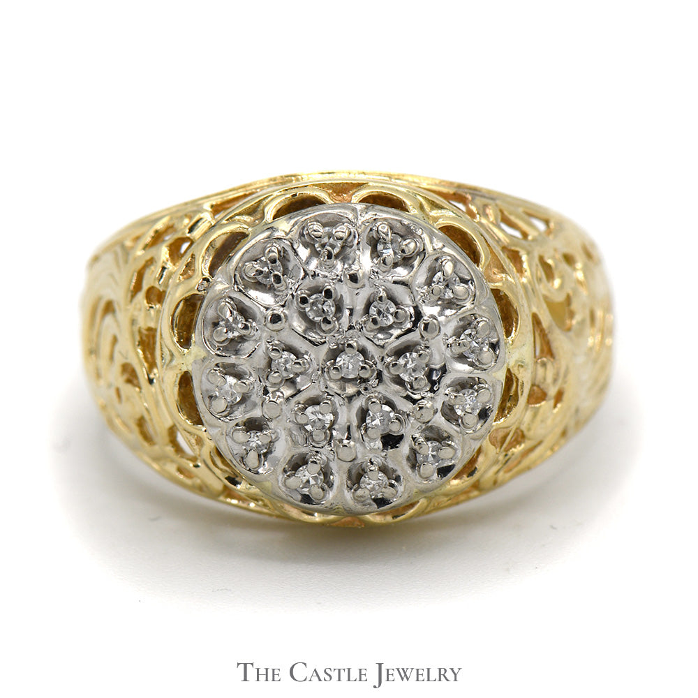 Kentucky Diamond Cluster Ring in 10k Yellow Gold The Castle Jewelry