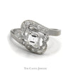 3/4cttw Princes Cut Diamond Bypass Ring with Accents in 14k White Gold - Thumbnail 1