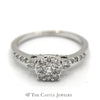 1/2cttw Round Diamond Cluster Engagement Ring in Diamond Accented 14k White Gold Setting - Thumbnail 1