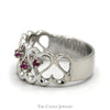 Open Heart Designed Ruby Band in 14k White Gold - Thumbnail 3