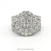 4cttw Oval Shaped Diamond Cluster Ring with Wide Diamond Accented Split Shank Sides in 14k White Gold - Thumbnail 1