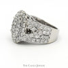 4cttw Oval Shaped Diamond Cluster Ring with Wide Diamond Accented Split Shank Sides in 14k White Gold - Thumbnail 3