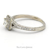 1/2cttw Princess Cut Diamond Engagement Ring with Halo and Accents in 10k White Gold - Thumbnail 3